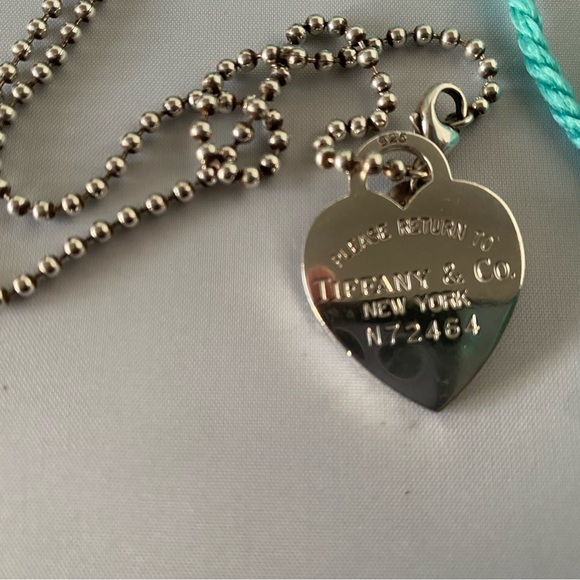 Tiffany Co Return To Large Heart Chain Necklace Pendant - Picture 5 of 7